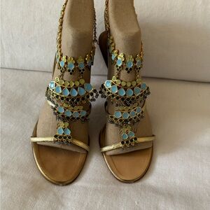 Giuseppe Zanotti detailed sandal heels sz 39.5